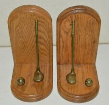 Vintage 1985 Solid Wooden & Brass GOLF Golfing Club ENESCO Bookends MINTY picture