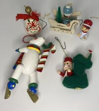 Lot Of 5 Wooden Christmas Ornaments picture