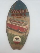 Cya in California Mini Wood Surfboard Volkswagen Bus Santa Monica 20