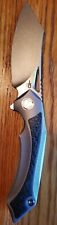 Bestech Knives BT1909G Kasta M390 Blue Spek Carbon Fiber, Titanium. Stonewashed  picture