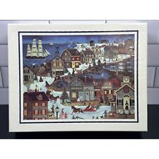 Vintage 1988 Folk Art Christmas Cards - Christmas At Cape Cod (21) Per Pack picture