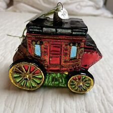 2007 Old World Christmas Blown Glass Stagecoach Ornament NEW picture