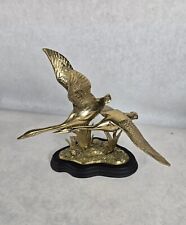 Vintage Gatco Solid Brass Flying Geese On Black Base 8.5×8.5×9