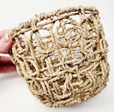 Vintage? Intricately Woven Boho Seagrass Basket For A Plant or Storage 7
