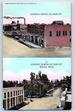 Wells Minnesota MN Postcard Looking South And North On Main Street c1910's picture