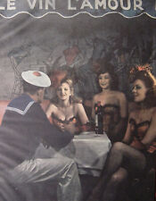 1945 Original Esquire Art WWII Era Gay Paree Les Chansons New York picture