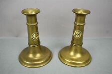 Vtg Solid Brass Massiv Messing Two Candlestick Holders 6.25