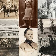 x9 LOT c1910s MIXED RPPC Nature Portrait House Family Horses Real Photo Set A175 picture