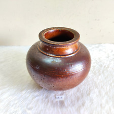 1930s Vintage Brown Painted Stoneware Jar Decorative Old Collectible Rare C233 picture