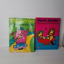 2 Vtg Big Jumbo Giant Jumbo Coloring and Activity Books picture