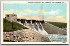 Delaware Ohio WB Postcard Delaware Conservancy Dam picture