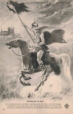 Warrior Horseback Spike Helmet Womans Head on Stick French Propaganda Postcard picture