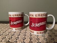 Set of 2/Two Scrabble Mugs Hasbro Cocoa Coffee Tea 8oz picture