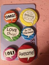 new nwt Claires fun expressions bubble pins omg Lol cute jewelry picture