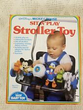 Vintage Disney Sit N Play Stroller Toy Mickey Mouse Donald Duck CIB Box Illco picture