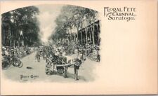 c1900s SARATOGA FLORAL FETE AND CARNIVAL New York Postcard Parade / Street Scene picture