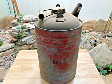 VTG. 1940's/1950's   Red Metal Gas Can w/Wooden Handle. Original and Solid. picture