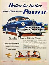 Pontiac Silver Streak Styling January 1950 Vintage Print Ad 10x13 picture