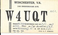 QSL 1953   Winchester Virginia   radio card picture