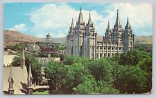 Post Card Temple Square & State Capitol Salt Lake City, Utah H219 picture