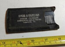 Vintage Myers A. Balthaser Dodge Plymouth Virginville PA Leather Comb Sheath picture
