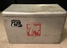 Vintage 7 UP  Ice Chest Cooler Aluminum Mid-Century Retro 1950’s Plug Pop Soda picture