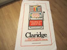 Vtg Claridge Casino Hotel Beach Towel 57” X 35 Slot Machine MINT Condition USA picture