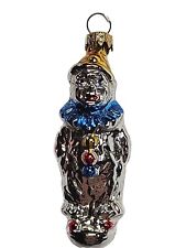 Vintage Germany Blown Glass Clown Mini Christmas Ornament picture