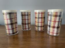 MCM SET OF *4*  CAMEL BRAND HOT/COLD PLAID THERMAL 10 OZ GLASSES~NEW/OLD picture