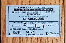 1961 LACKAWANNA RAILROAD 1 DAY EXCURSION TICKET HOBOKEN - MILLBURN NJ RR DL&W picture