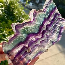 653G  Large Natural color fluorite section quartz crystal sheet mineral specime picture
