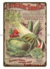 1899 Cabbages celery corn vegetable seeds J. STECKLER SEED CO metal tin sign picture
