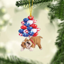 Bulldog Fly With Bubbles Ornament, love dog hanging decor,  Dog lover gift picture