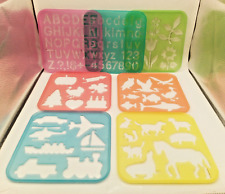 7- Vintage 1987 Tuppertoys Stencil Art Set 7 Tupperware Toys Crafts Colored Lot picture