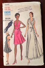 RARE VTG Vogue 8355 Front Wrap Halter Evening Dress Pattern Size 12 UNCUT FF picture