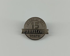Stampin' Up 15 Fabulous Years LAPEL PIN Silver Tone Collectible Rubber Stamping picture
