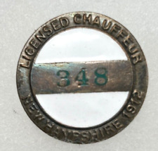 1912 NEW HAMPSHIRE CHAUFFEUR / DRIVER BADGE #348 picture