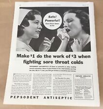 Pepsodent Antiseptic print ad 1933 orig vintage 1930s art retro health nurse  picture