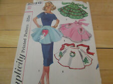 Vtg SIMPLICITY LADIES 1 YARD HALF CIRCLE APRON PATTERN 1846 w/Transfer ONE SIZE picture