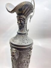 Antique made in ITALY Large Brass Italian Ornate Ewer with Removable Top Goblet picture