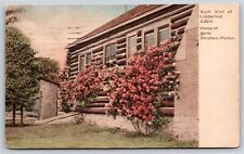 Hand-Colored~Back Wall Limberlost Cabin Muncie Indiana~Vintage Postcard picture
