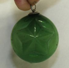 Antique Japan Green Glass Star Feather Tree Vintage Christmas Ornament 1930's picture