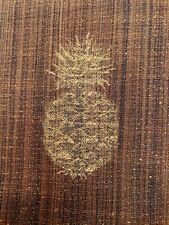 Vintage barkcloth fabric yards - Pineapple woven tapestry weight picture