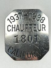 1938 California Chauffeur Badge #1801 picture