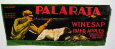 Original rare PALARATA apple label bushel basket Fruitland Idaho hunter duck dog picture