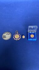 Vintage Lot 4 Masonic Items from 1928 on: Coin, Medal, & 2 Pins (1 Is 10K gold) picture