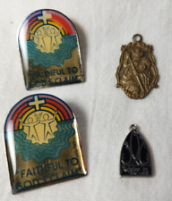 Religious Pins & Pendants Faithful to God's Claim Catholic Saint Enamel Rainbow picture