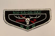 Order of the Arrow Nih-Ka-Ga-Hah Lodge 91 F1 Rare Mint First Flap picture