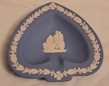 Vintage Wedgwood Blue Jasperware Spade Trinket Dish Made in England picture