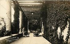 RPPC Postcard Bret Harte Colonnade, Grass Valley CA Rustic Twig Rocking Chairs picture